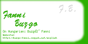 fanni buzgo business card